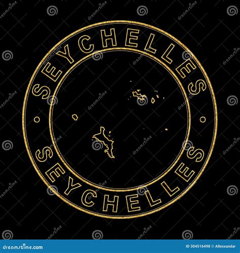 Mapa De Seychelles Dorado Estampado Fondo Negro Stock De Ilustraci N