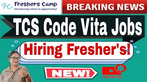 Tcs Code Vita Recruitment For Freshers Of And