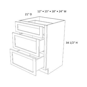 VDB18 Versa Shaker Vanity Drawer Base Cabinet RTA RTA Bathroom Cabinets