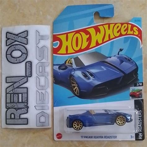 Jual Hot Wheels 17 Pagani Huayra Roadster Biru Metallic Blu Francia