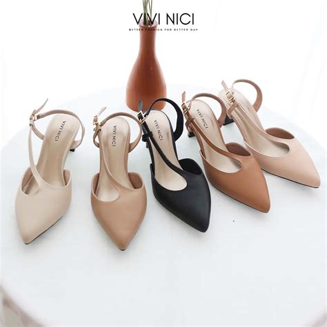 Jual VIVI NICI Lucia Sepatu Sandal Mules Hak 5 Cm Shopee Indonesia