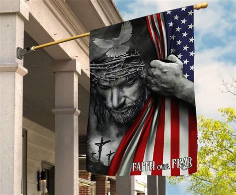 Jesus Faith Over Fear God Flag Patriotic American Flag Etsy