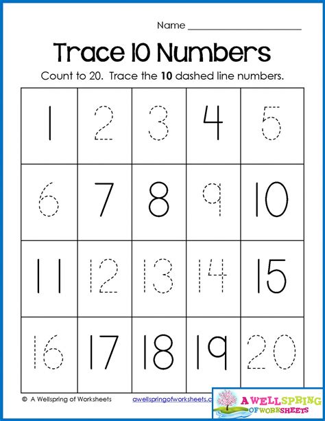 Numbers Printable Worksheets Worksheetscity