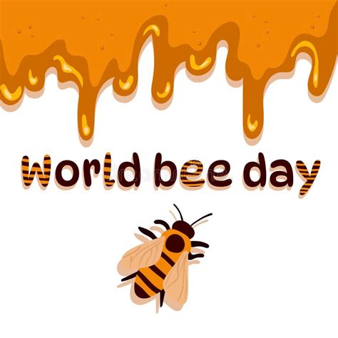 World Bee Day Calligraphy Hand Lettering With Cute Cartoon Bees Easy