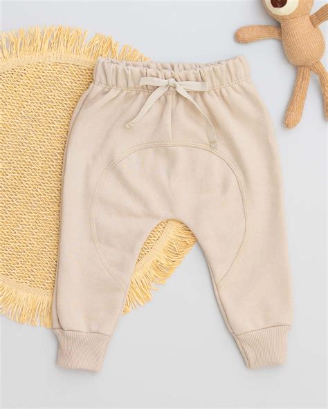 Calça Saruel Moletom Peluciado Nude Baby Mee Moda Bebe