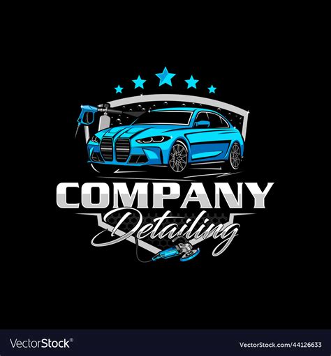 Detailing Car Logo And Wash Royalty Free Vector Image