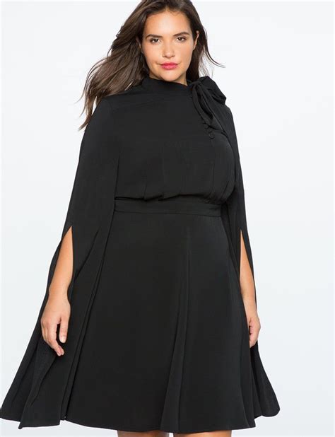 Cape Sleeve Fit And Flare Dress Womens Plus Size Dresses Eloquii