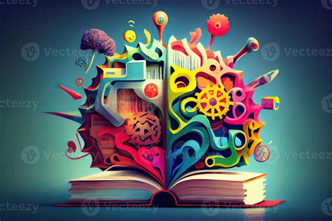 Book and Brain - modern Idea and Concept illustration Business. Idea ...