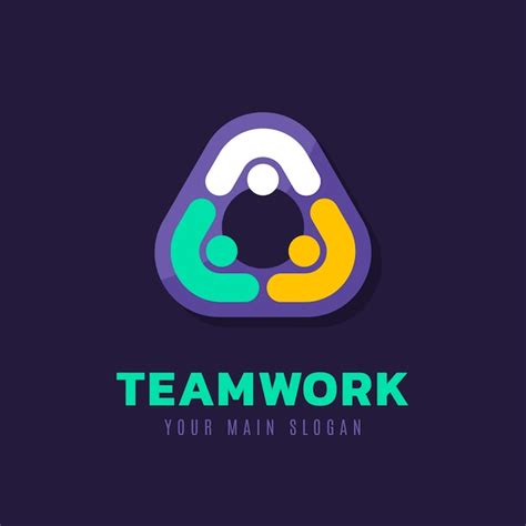 Free Vector | Flat design teamwork logo design template