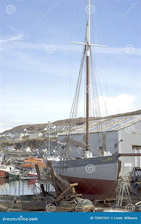 Sailboat In Dry Dock Editorial Photo Image Of Shipyard 75957951