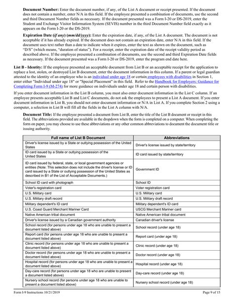 Download Instructions For Uscis Form I 9 Employment Eligibility