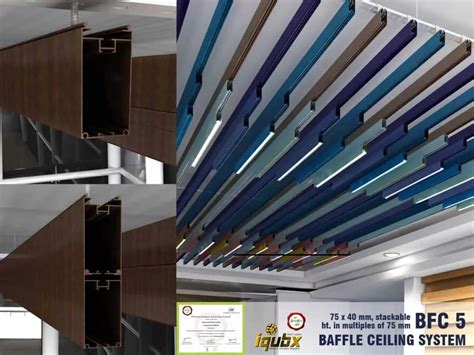 Iqubx Greenpro Certified Modular Multifinish Acoustic Baffle Ceiling