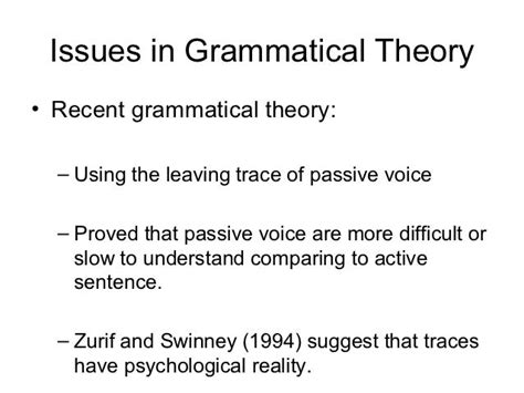 Transformational grammar