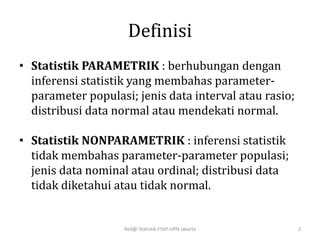 Statistik Parametrik Dan Non Parametrik Ppt