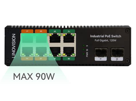 Industrial 8 Ports Full Gigabit BT 90W PoE Switch With 2 SFP Uplink T