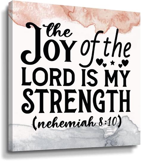 Christian Bible Verse Canvas Wall Art Print The Joy Of The