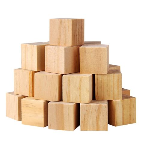 50Pcs Wood Square Square Blank Wood Blocks For Puzzle Making Crafts