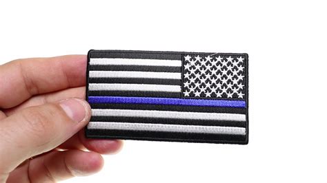 Thin Blue Line American Flag Reversed Patch | Embroidered Patches by ...