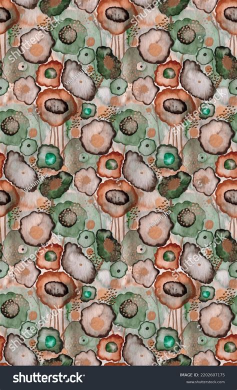 Textile Allover Print Design Pattern Art Print Images Stock