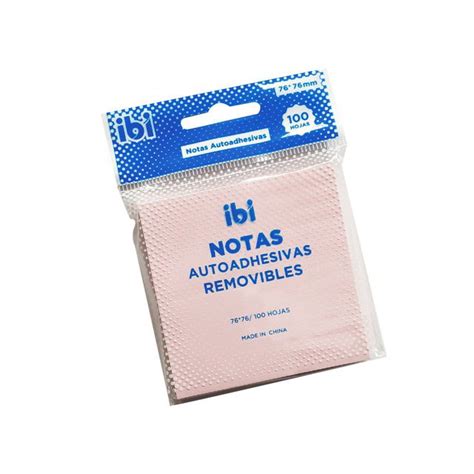 Notas Adhesivas Ibi 76x76mm 100 Hojas Pastel Kraft Batik