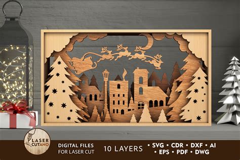 Christmas Box Multilayer Laser Cut Files Graphic By Lasercutano · Creative Fabrica