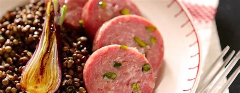 Saucisson Cuire Pistach Et Lentilles Vertes