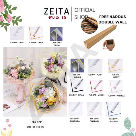 Jual Zeita Fl Opp Lembar Kertas Bunga Buket Transparan List Warna