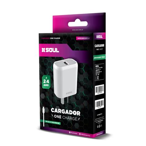 Cargador Carga R Pida Doble Usb Con Cable Usb Soul Original Cargador