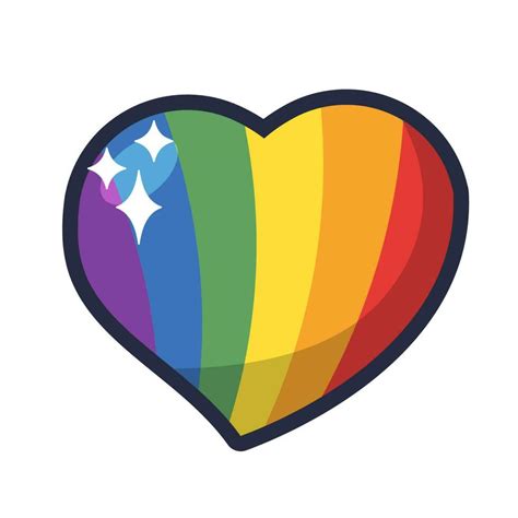 Lgbt Pride Heart Rainbow Flag Love Symbol Diversity And Freedom Flat Style Vector Icon With