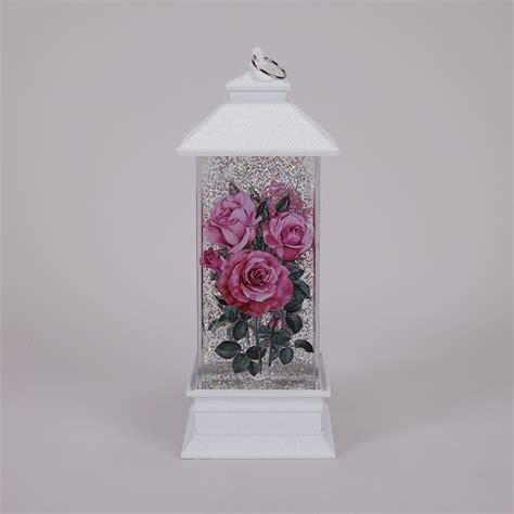 Acrylic Rose Lantern Glitter Globe Cracker Barrel