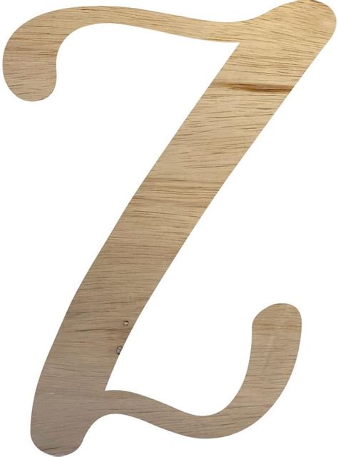 Wooden Letter Cursive Z Unfinished 8 Craft Wood Letter Paintable