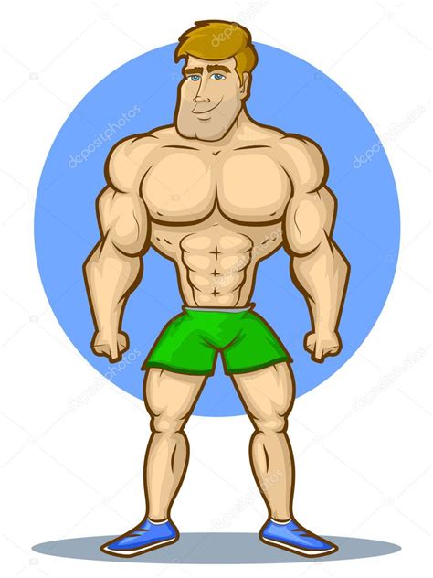 Bodybuilder Cartoon Character Bodybuilder Cartoon Character Stock