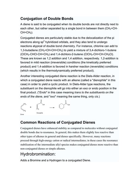 Conjugation Of Double Bonds