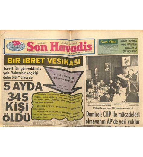 Son Havadis Gazetesi Haziran Bir Bret Vesikas Ayda