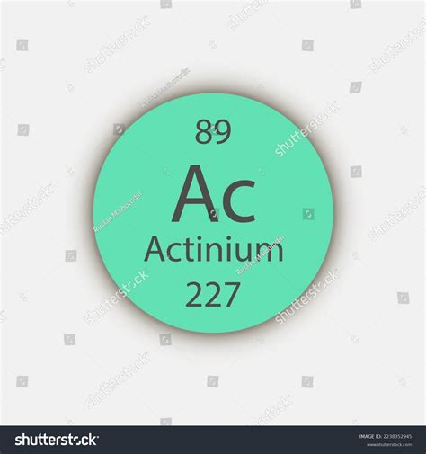 Actinium Symbol Chemical Element Periodic Table Stock Vector (Royalty ...