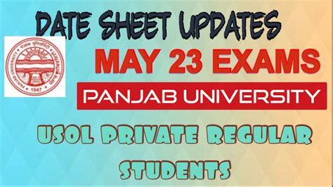 Date Sheet Updates For Even Semester Exams 23 Panjab University