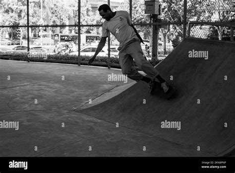 Man Skating In The Skatepark Stock Photo Alamy