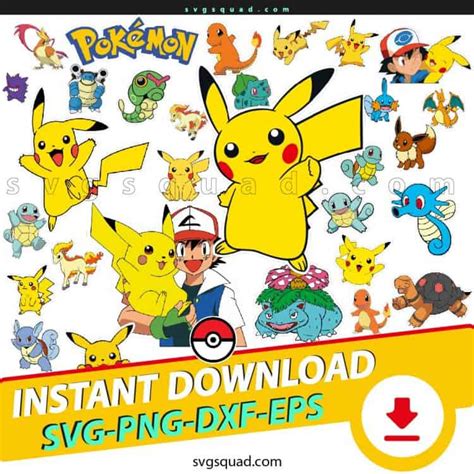 Pokemon Svg Cricut File Bundle Svgsquad