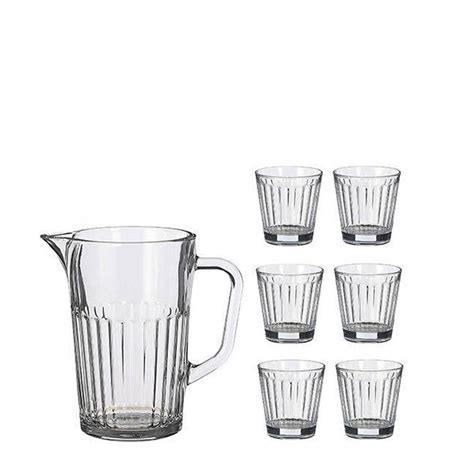 Set Bicchieri Caraffa Vetro Aqua Puntouno