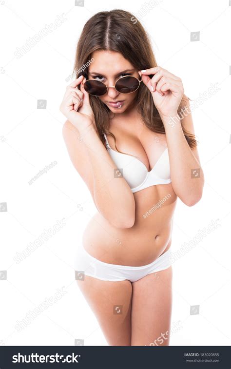 Sexy Woman White Lingerie Sunglasses Stock Photo Shutterstock