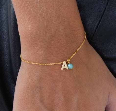 Bracelet Initial Minuscule Bracelet Lettre Dor Bracelet Monogram