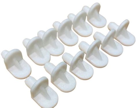 12 X WHITE SHELF SUPPORTS PUSH IN SUPPORT PINS PEGS FIXINGS 5mm HOLE