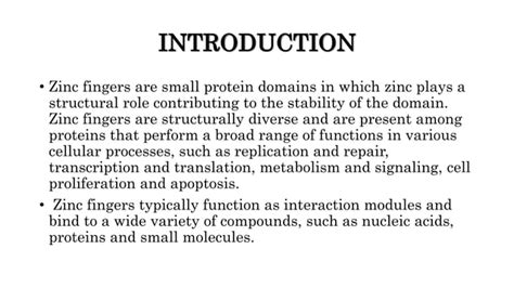 A PRESENTATION ON ZINC FINGER PROTEINS Pptx