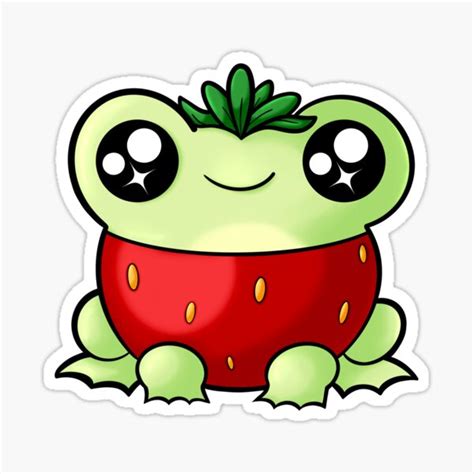 Strawberry Frog Sticker For Sale By Raznay Redbubble