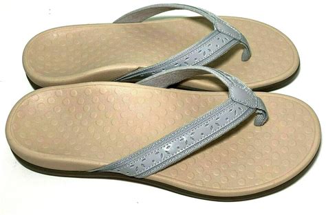 Vionic Womens Size Casandra Toe Post Sandal Light Gray Flip Flop