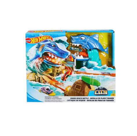 Batalla En Playa Tibur N Pista Hot Wheels City Opci N A Shop