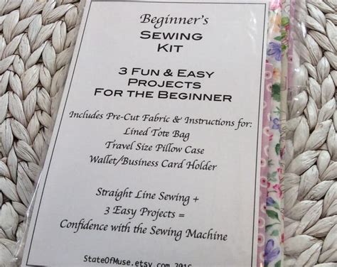 Beginner's Sewing Kit, 3 Easy Sewing Projects, Learn to Sew, Easy Things to Make, Fabric Kit ...