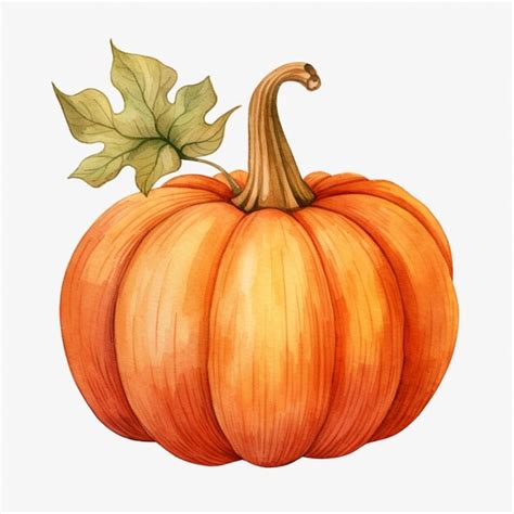 Premium AI Image | there is a watercolor painting of a pumpkin with a ...