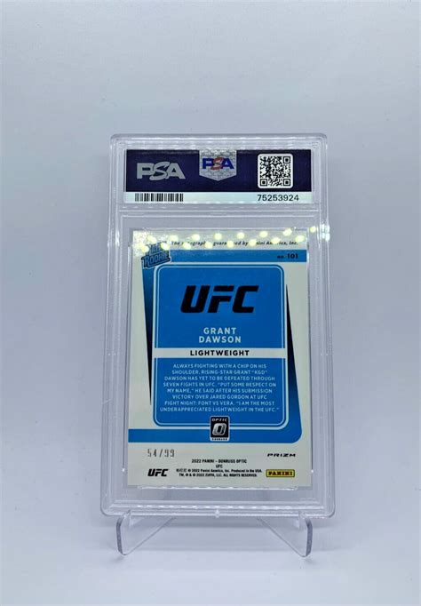 UFC 2022 GRANT DAWSON 101 Rated Rookie Auto PSA 10 RED 99 Prizm