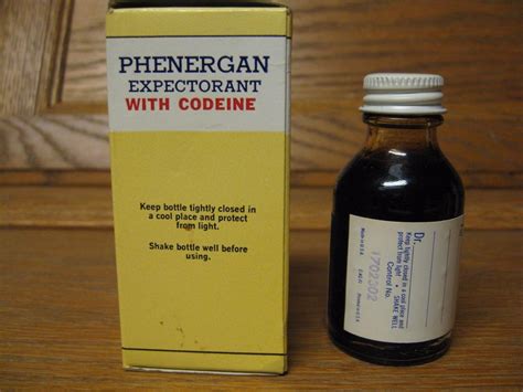 Vintage Codeine Phenergan Expectorant With Codeine 1 Oz Glass Bottle